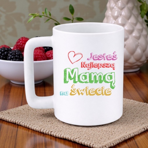 Kubek 400ml DUŻY z nadrukiem prezent Dzień Matki Mama urodziny