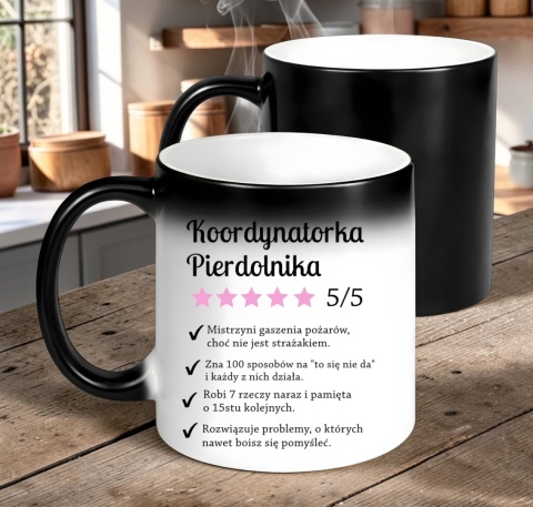 Kubek magiczny z nadrukiem prezent dla Żony Mamy Koleżanki Szefowej