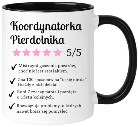 Kubek z nadrukiem śmieszny prezent dla Żony Mamy Koleżanki Szefowej