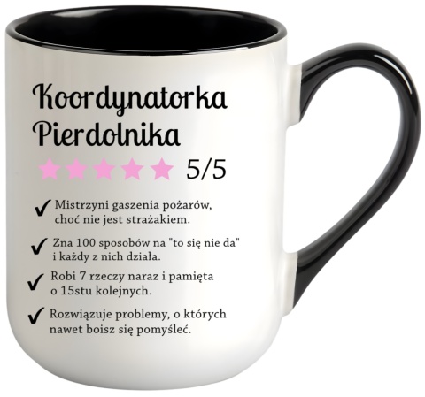 Kubek z nadrukiem śmieszny prezent dla Żony Mamy Koleżanki Szefowej