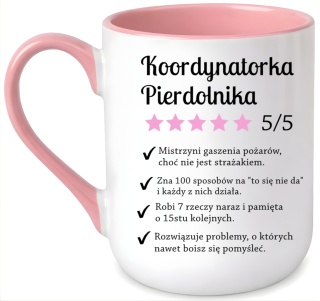Kubek z nadrukiem śmieszny prezent dla Żony Mamy Koleżanki Szefowej