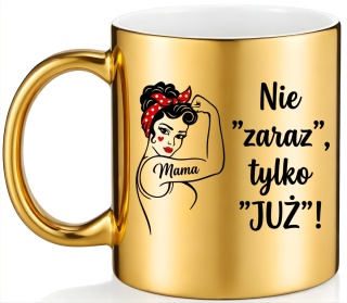 Kubek złoty z nadrukiem prezent dla MAMY Dzień Matki Mama Teściowa