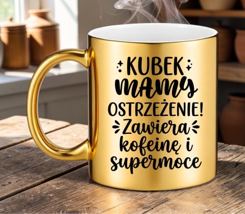 Kubek złoty z nadrukiem prezent dla MAMY Dzień Matki Mama Teściowa