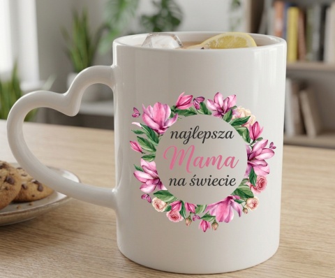 Kubek z nadrukiem prezent dla MAMY Dzień Matki Mama Teściowa uchwyt serce
