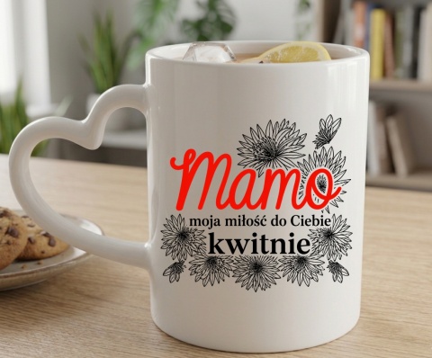 Kubek z nadrukiem prezent dla MAMY Dzień Matki Mama Teściowa uchwyt serce