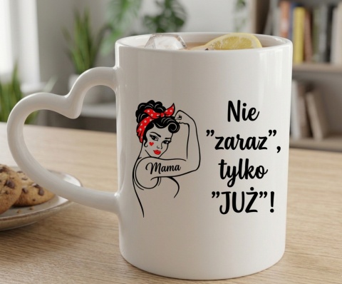 Kubek z nadrukiem prezent dla MAMY Dzień Matki Mama Teściowa uchwyt serce