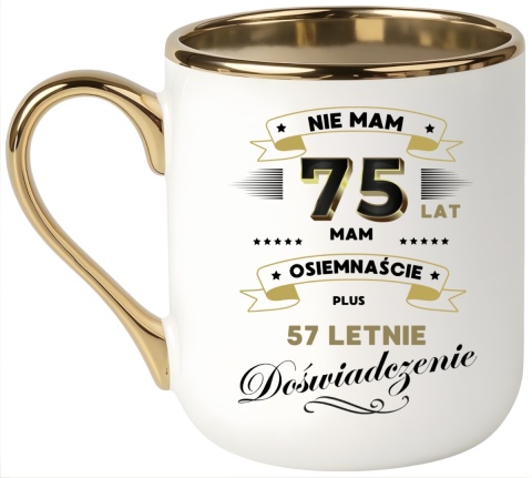 Kubek PREMIUM prezent na URODZINY 75 LAT oryginalny upominek z dedykacją