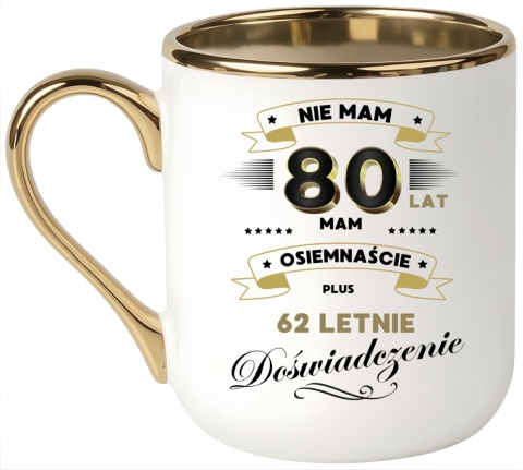 Kubek PREMIUM prezent na URODZINY 80 LAT oryginalny upominek z dedykacją