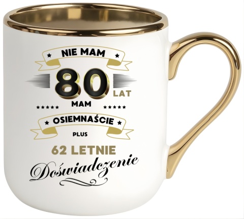 Kubek PREMIUM prezent na URODZINY 80 LAT oryginalny upominek z dedykacją