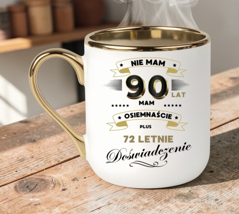 Kubek PREMIUM prezent na URODZINY 90 LAT oryginalny upominek z dedykacją