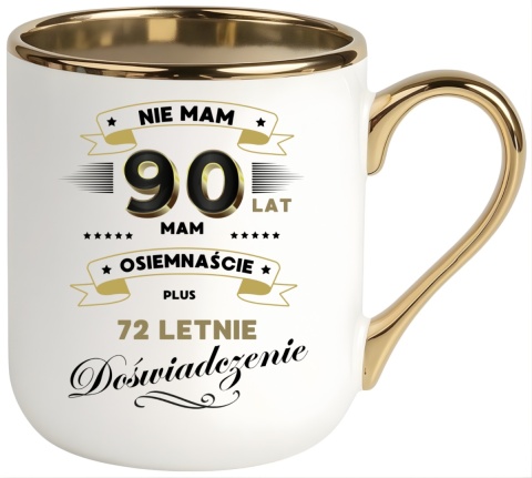 Kubek PREMIUM prezent na URODZINY 90 LAT oryginalny upominek z dedykacją