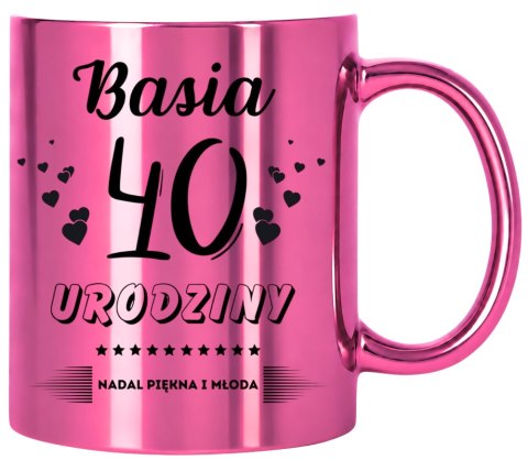 KUBEK PREZENT NA 40 URODZINY KOBIETY KOLEŻANKI MAMY Z DOWOLNYM IMIENIEM