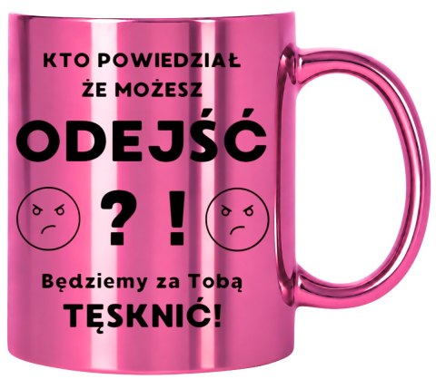 KUBEK RÓŻOWY METALIK PREMIUM PREZENT DLA KOLEŻANKI NA POŻEGNANIE W PRACY