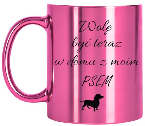 KUBEK RÓŻOWY METALIK PREMIUM PREZENT DLA KOLEŻANKI URODZINY IMIENINY