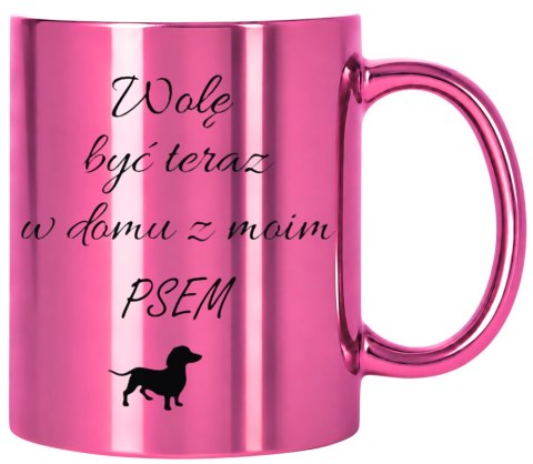 KUBEK RÓŻOWY METALIK PREMIUM PREZENT DLA KOLEŻANKI URODZINY IMIENINY