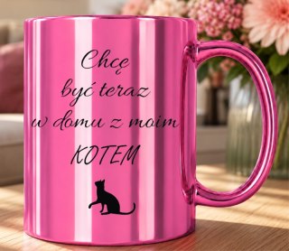 KUBEK RÓŻOWY METALIK PREMIUM PREZENT DLA KOLEŻANKI URODZINY IMIENINY