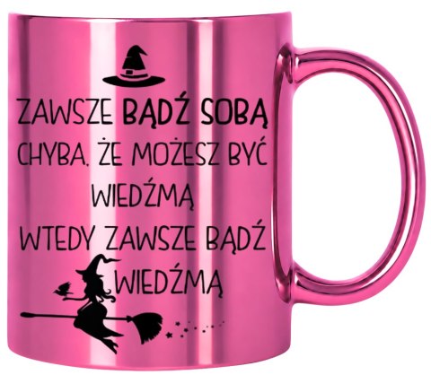 KUBEK RÓŻOWY METALIK PREZENT DLA DZIEWCZYNY KOLEŻANKI ŻONY NA RÓŻNE OKAZJE
