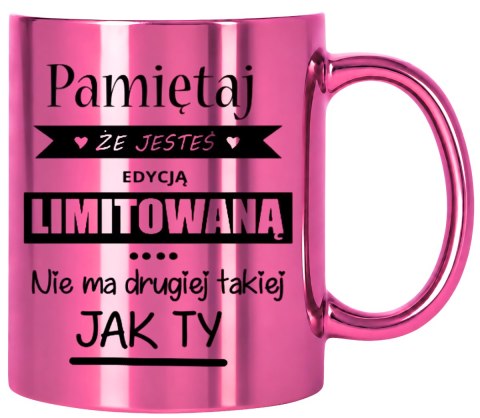 KUBEK RÓŻOWY METALIK PREZENT DLA DZIEWCZYNY KOLEŻANKI ŻONY NA RÓŻNE OKAZJE