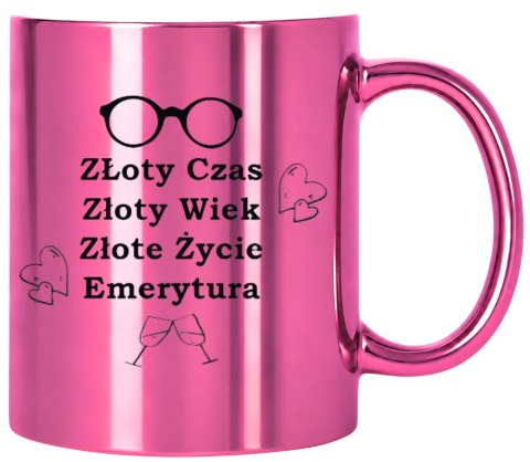 KUBEK RÓŻOWY PREMIUM DLA EMERYTKI EMERYTURA POŻEGNANIE Z PRACY