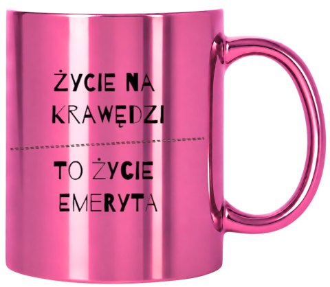 KUBEK RÓŻOWY PREMIUM DLA EMERYTKI EMERYTURA POŻEGNANIE Z PRACY