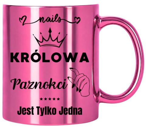 KUBEK RÓŻOWY PREMIUM DLA KOSMETYCZKI STYLISTKI PAZNOKCI ŚMIESZNY PREZENT