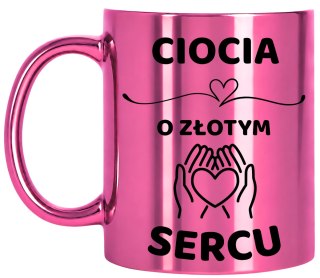 Kubek różowy z dedykacją wyjątkowy prezent dla CIOCI