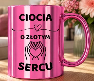 Kubek różowy z dedykacją wyjątkowy prezent dla CIOCI