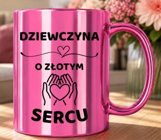 Kubek różowy z dedykacją wyjątkowy prezent dla DZIEWCZYNY