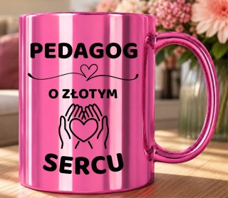 Kubek różowy z dedykacją wyjątkowy prezent dla PEDAGOGA Pani PEDAGOG