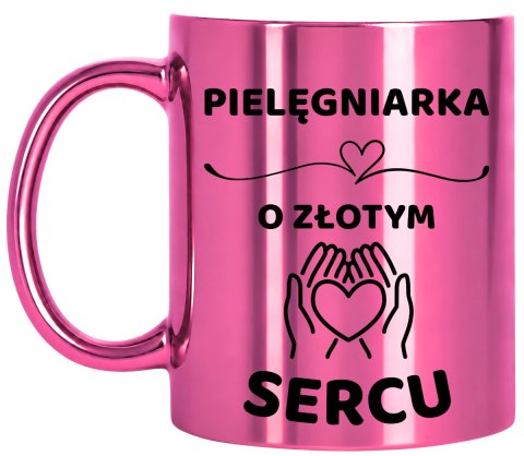 Kubek różowy z dedykacją wyjątkowy prezent dla PIELĘGNIARKI