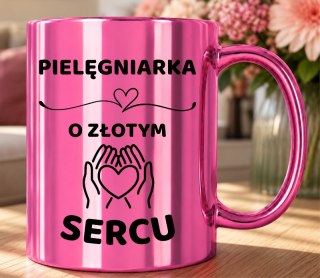 Kubek różowy z dedykacją wyjątkowy prezent dla PIELĘGNIARKI