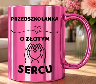 Kubek różowy z dedykacją wyjątkowy prezent dla PRZEDSZKOLANKI