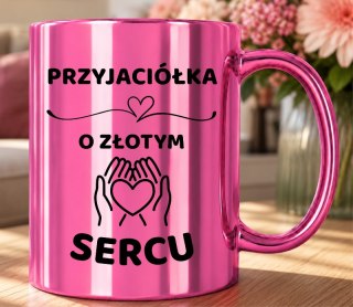 Kubek różowy z dedykacją wyjątkowy prezent dla PRZYJACIÓŁKI