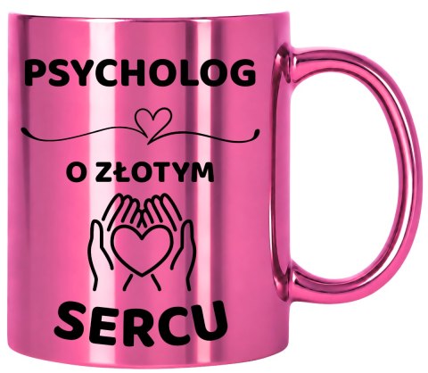 Kubek różowy z dedykacją wyjątkowy prezent dla Pani PSYCHOLOG