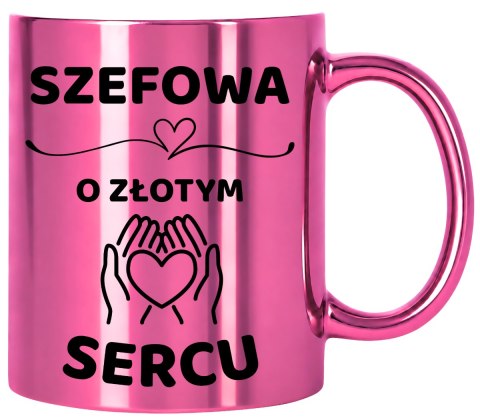 Kubek różowy z dedykacją wyjątkowy prezent dla SZEFOWEJ