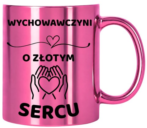 Kubek różowy z dedykacją wyjątkowy prezent dla WYCHOWAWCZYNI