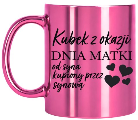Kubek różowy z nadrukiem prezent dla MAMY Dzień Matki Mama Teściowa
