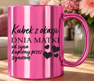 Kubek różowy z nadrukiem prezent dla MAMY Dzień Matki Mama Teściowa