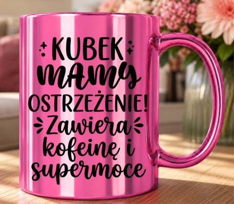 Kubek różowy z nadrukiem prezent dla MAMY Dzień Matki Mama Teściowa