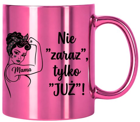 Kubek różowy z nadrukiem prezent dla MAMY Dzień Matki Mama Teściowa