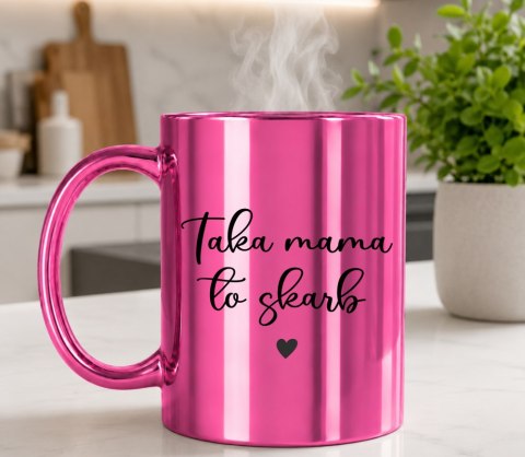 Kubek różowy z nadrukiem prezent dla MAMY Dzień Matki Mama Teściowa