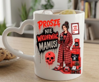 Kubek z nadrukiem prezent dla MAMY Dzień Matki Mama Teściowa uchwyt serce