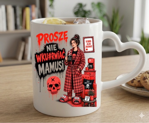 Kubek z nadrukiem prezent dla MAMY Dzień Matki Mama Teściowa uchwyt serce