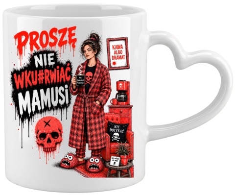 Kubek z nadrukiem prezent dla MAMY Dzień Matki Mama Teściowa uchwyt serce