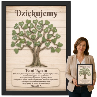 Podziękowanie dla Nauczycielki Przedszkolanki z imionami uczniów Ramka
