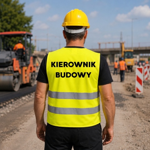 KAMIZELKA ODBLASKOWA PREMIUM Z DOWOLNYM NADRUKIEM XXL
