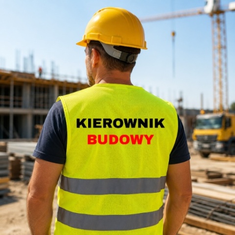KAMIZELKA ODBLASKOWA Z NADRUKIEM NAPISEM LOGO REKLAMA BHP XL