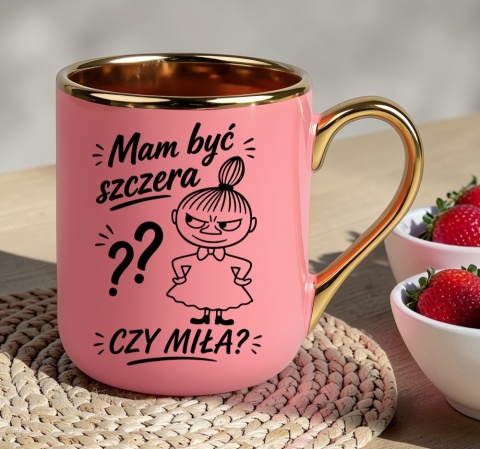 Kubek PREMIUM z nadrukiem śmieszny prezent - Mam być szczera?...