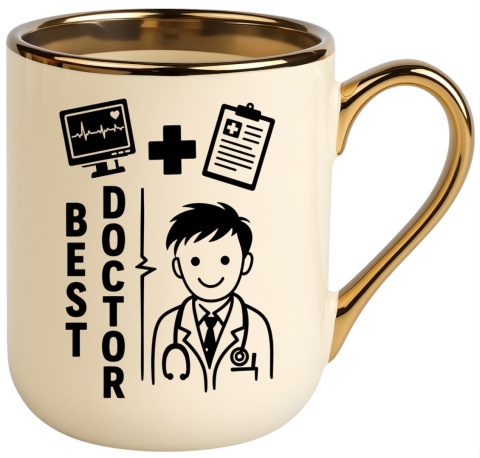 Kubek PREMIUM z nadrukiem śmieszny prezent dla lekarza - Best Doctor...