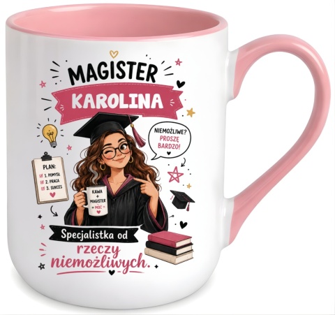 Kubek prezent Pani MAGISTER nadruk z imieniem upominek zakończenie studiów